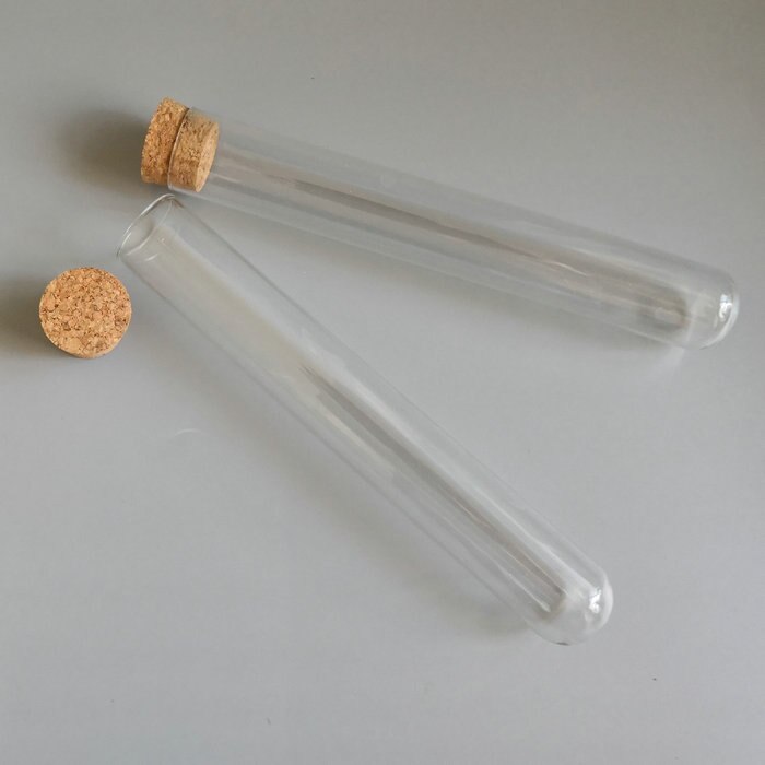 10pcs/lot 30*200mm Newest Transparent Lab glass test tube with cork round bottom, all Size available