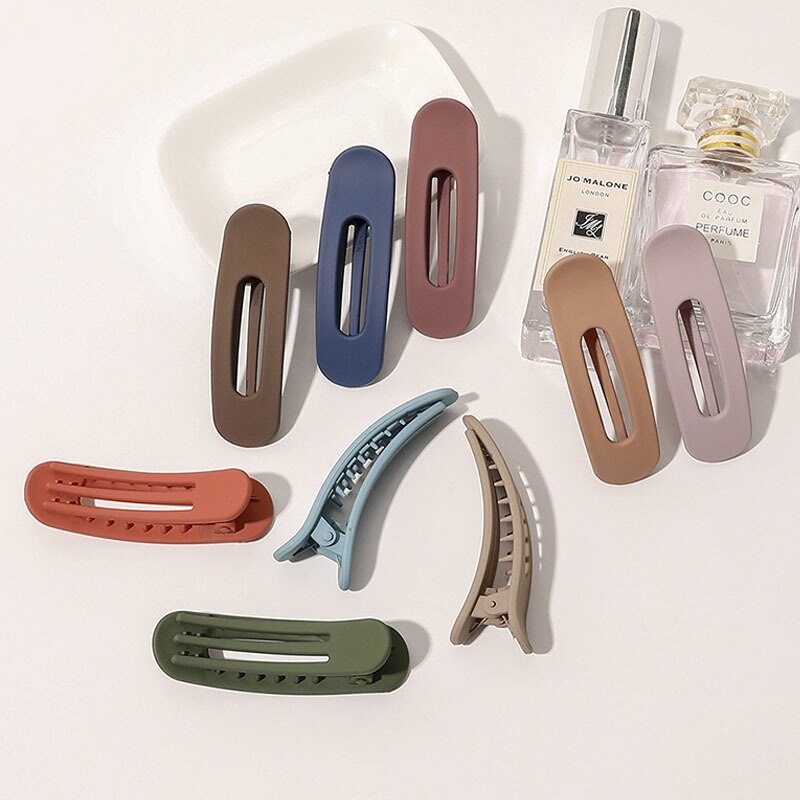 Koreaanse Frosted Grote Haarspeldjes Voor Vrouwen Meisje Haaraccessoires Mode Kleur Effen Acryl Haarspelden Getande Antislip BB Barrette