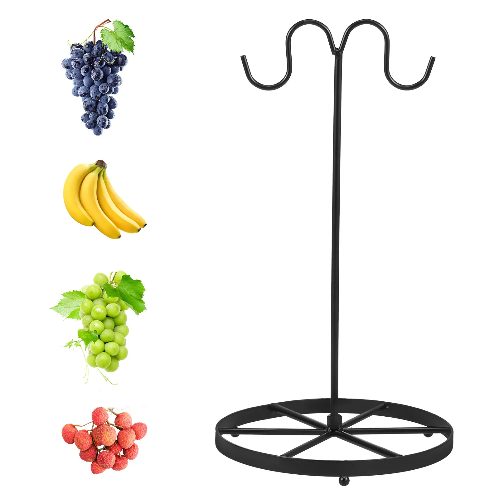 Estante de almacenamiento de plátano, soporte estable para plátano con gancho, colgador de Metal a prueba de herrumbre, soporte multifuncional para frutas, accesorios de cocina para el hogar: Gris claro