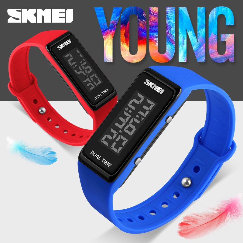 SKMEI Vrouwen Sport Horloges LED Elektronische Digitale Horloges Waterdichte Outdoor Sport Vrouwen Polsbandje Horloge