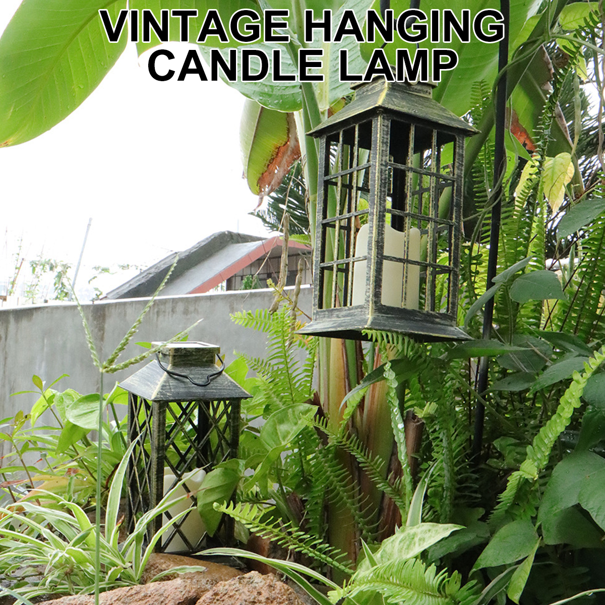 Lámpara de vela Solar, luz LED nocturna, candelabro Retro para el hogar, patio, decoración del pasillo, luces colgantes, lámpara de vela iluminada para escritorio