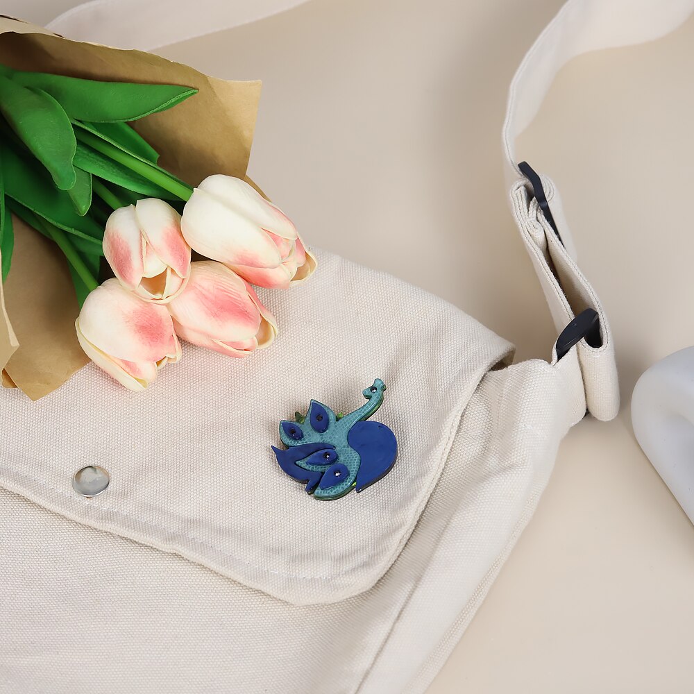 Acryl-pfauenbroschen für damen und mädchen, tierbrosche, anstecknadel, luxus-abzeichen, schmuck für hochzeitsfeiern
