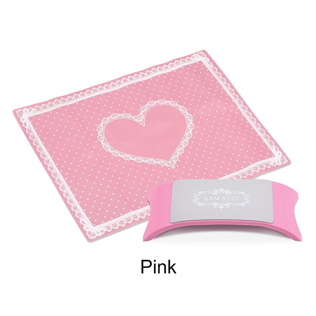 Pinpai 1 set silikon nail art handstöd manikyr bord armhållare kudde kudde matta pad hopfällbar tvättbar salong manikyr verktyg: Rosa