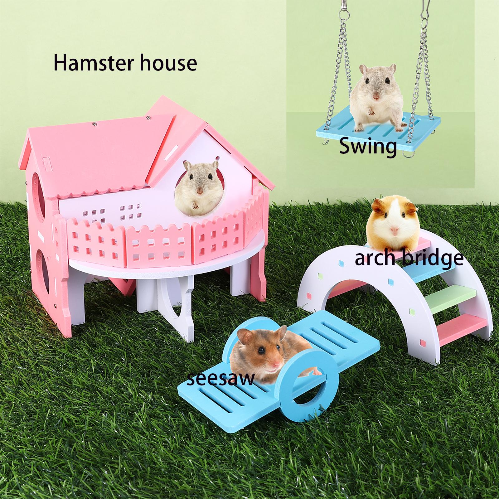 Hamster Speelgoed Accessoires Kleine Dier Swing Egel Woestijnrat Rainbow Bridge Pet Sport Oefening Speelgoed Set Hamsters Huis