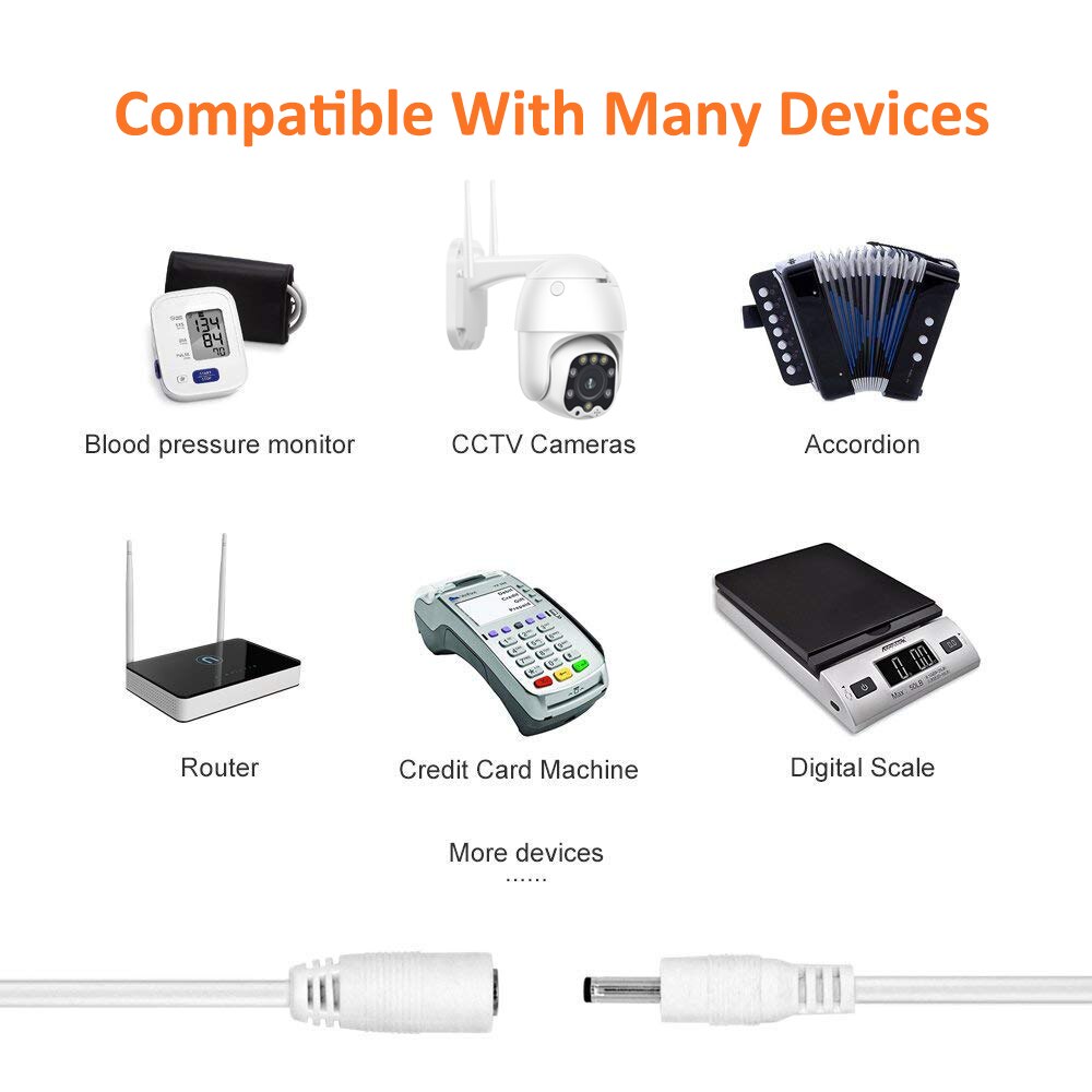 6 Meter Dc 12 V Power 10M Verlengkabel 5.5Mm X 2.1Mm/20 Ft Dc Stekker Voor Cctv Camera 12 Volt Verlengsnoer