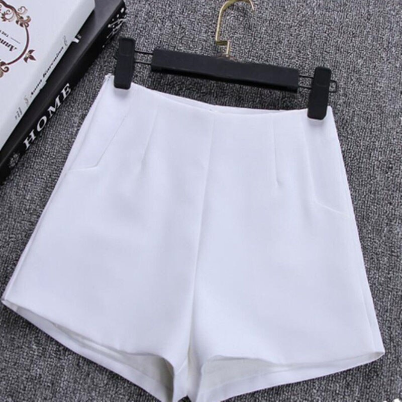 Summer Women Sports Shorts Female Tennis Shorts Pockets Zipper Solid High Waist Sporting Shorts