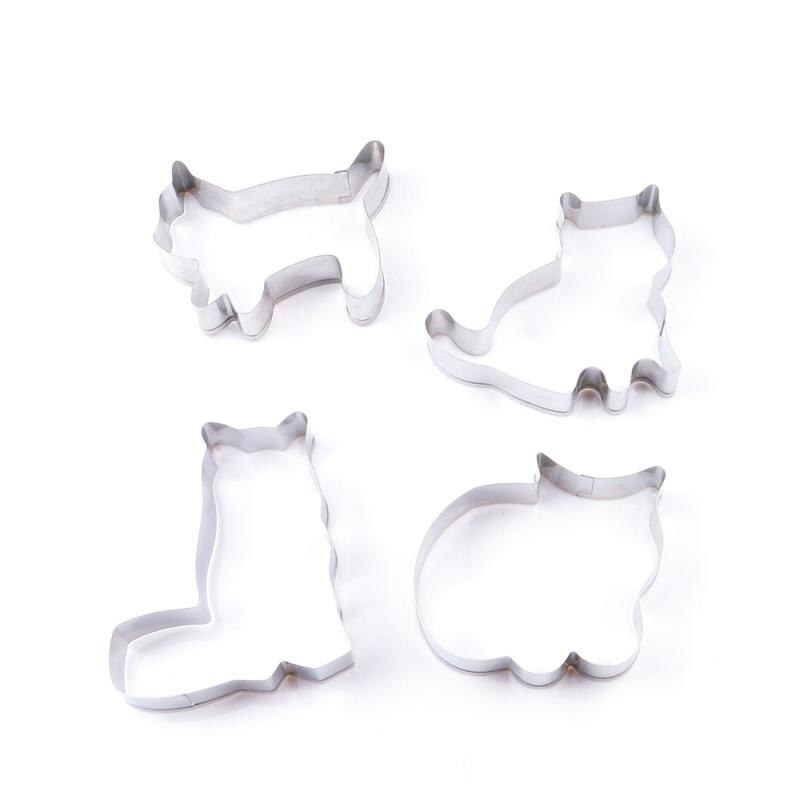 Kitchen Cookie Cutter Cat Shaped Aluminum Mold Sugarcraft Cake Biscuits Pastry Baking Cutter Mold Cake Decorating Tools