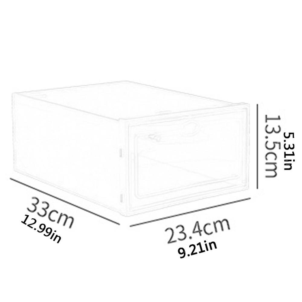 Caja organizadora de zapatos, caja de almacenamiento transparente a prueba de polvo, armario de zapatos superpuesto, organizador de zapatos con Concha, estante de zapatos de PVC