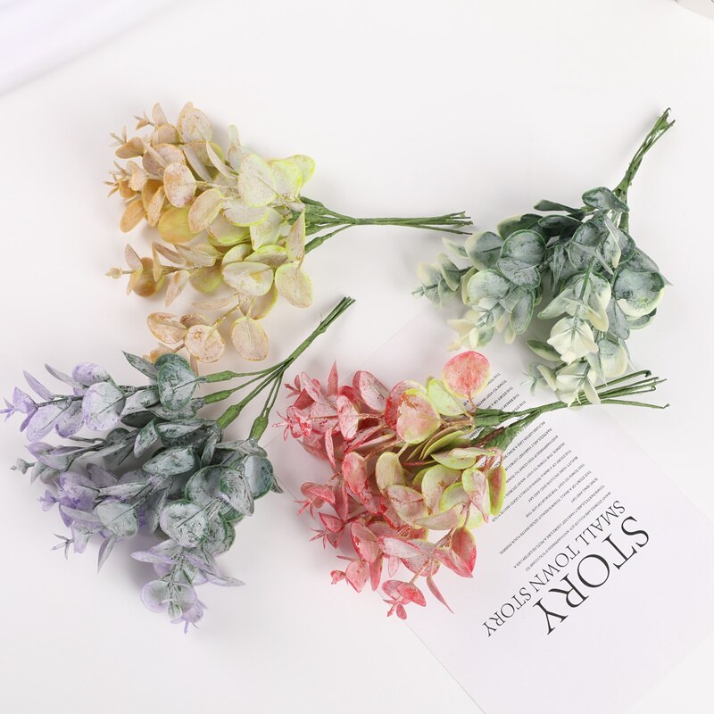 6 piezas de plantas artificiales para decoración navideña, adornos para el hogar, arreglo floral, hojas de eucalipto, lavanda, de joyería