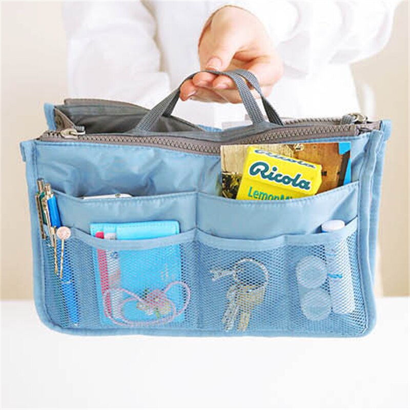 Men WaterProof Folding Travel Bag Nylon Large Capacity Sundries Storage Women Bag Insert Packing Organiser Travel Accessory: DeepSky