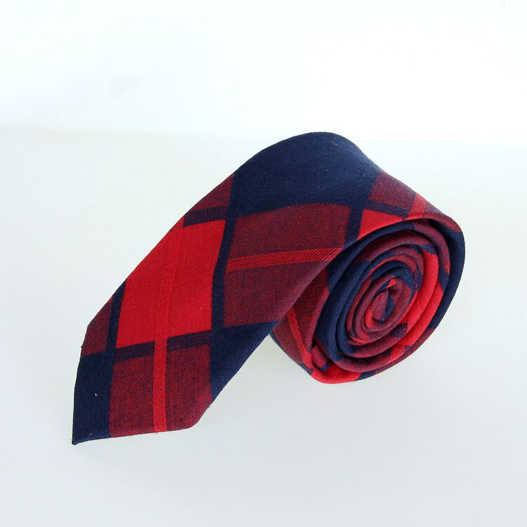 Windj mænd forretning bomuld slips gittergrøn sort marineblå rød: 014ct-3
