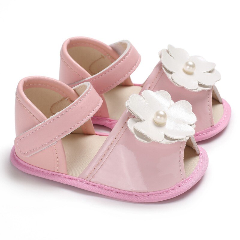 Baby Girl Sandals Ins Newborn Small Fresh Flowers Princess Shoes Baby Children Shoes For Girls: Pink / 2