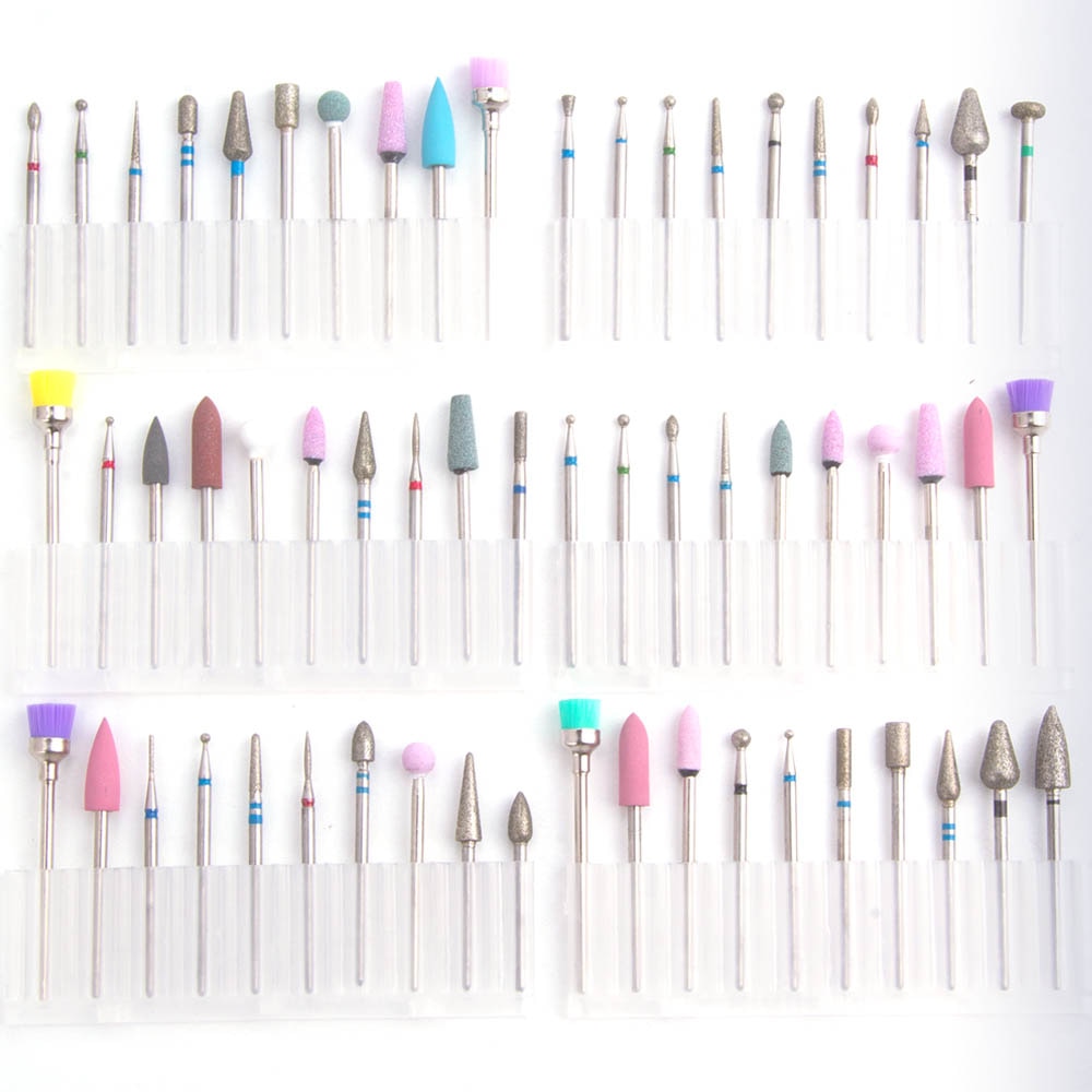 Fraise rotative électrique, jeu de 10 pièces pour lime à ongles, fraises pour polissage, céramique, outil de nettoyage