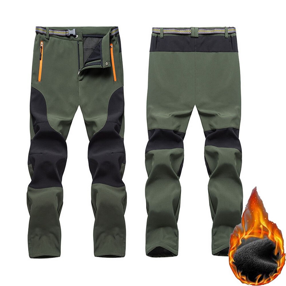 NUONEKO Winter Mens Pants Outdoor Waterproof HikingTrousers Climbing Trekking Skiing Thick Warm Windproof Male Pants PM48