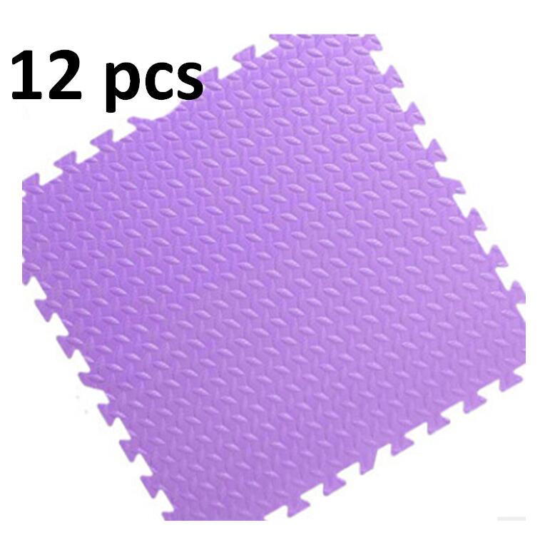 12 Stuks 30*30Cm Eva Non-Slip Vloermatten Voor Gym Floor Mat Splicing Patchwork Tapijten Dikker shock Voor Gym Fitness Kamer Workouts: 30x30x1cm12pcsPurple