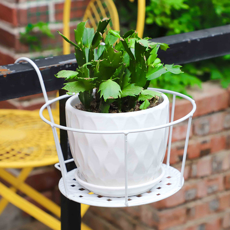 Estantes de hierro para plantas colgantes de jardín, cesta colgante para balcón, barandilla para maceta, alféizar de ventana suculenta, estante para bonsái, 1 Uds. ﻿