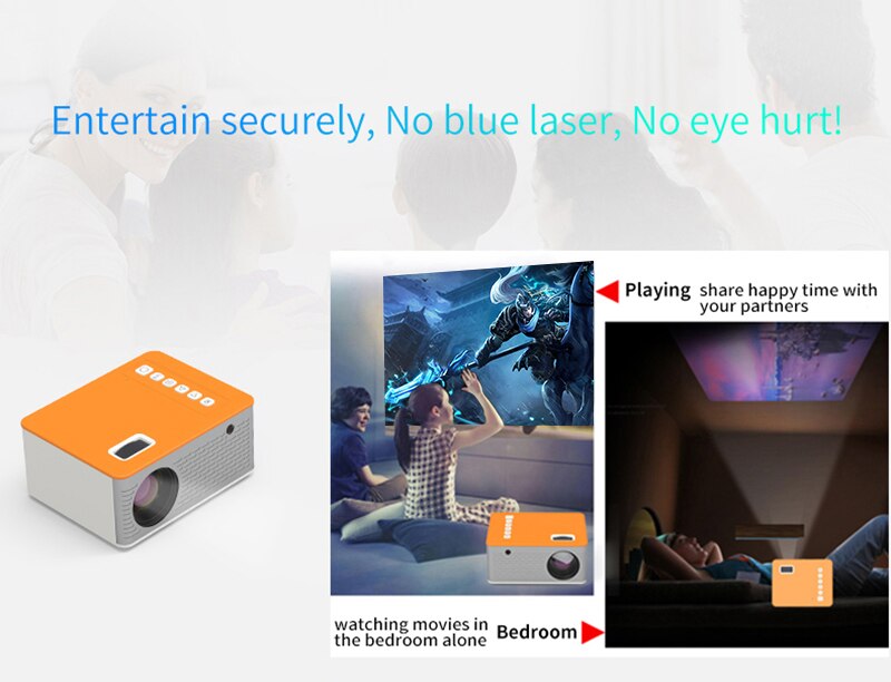 UC28D LED Mini Projector HDMI USB Audio Portable Projector Home Media Video Player Home Theater Cinema Office Supplie