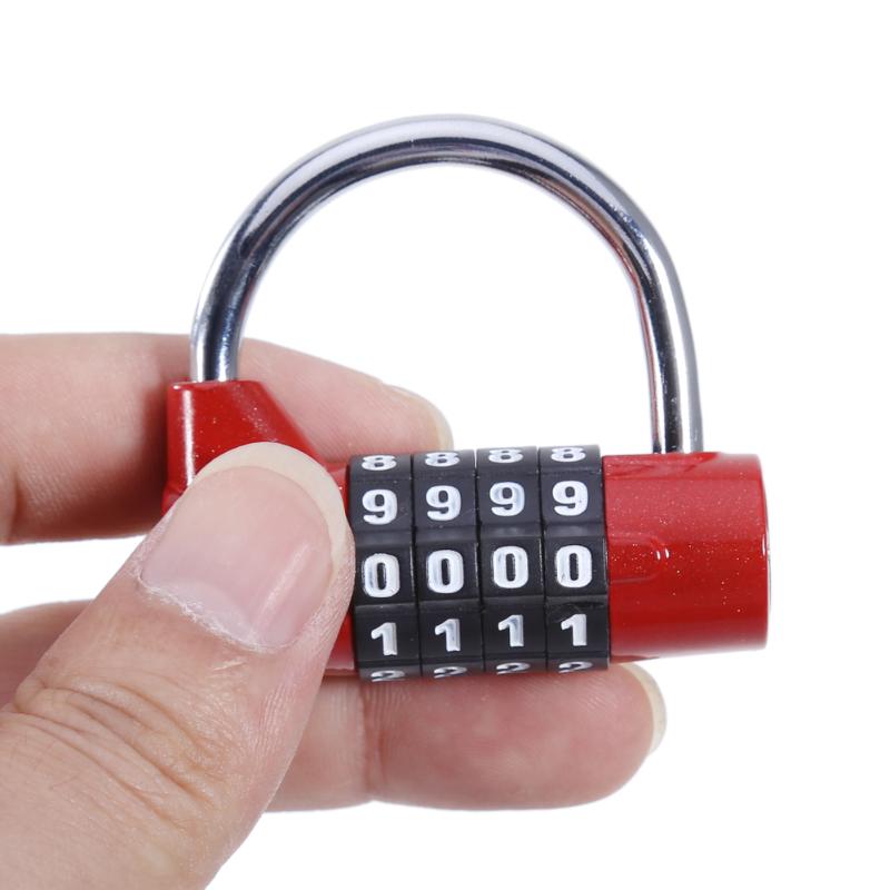 4 cijferige Wachtwoord Veiligheidsslot Breed Beugel Combinatie Hangslot voor Gym Locker Travel Safe Lock Lade Bagage Kast Deurslot
