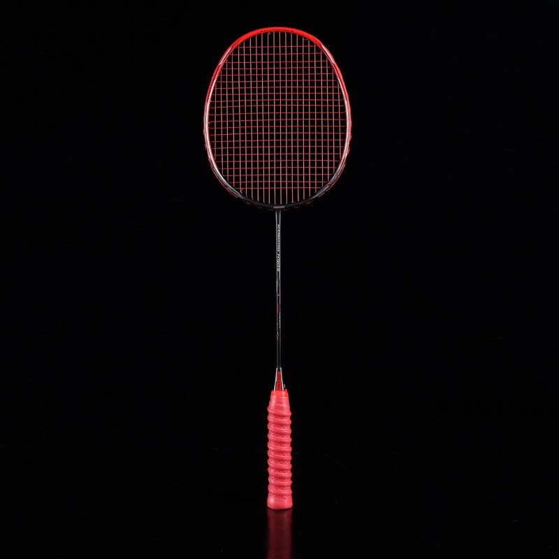 Ultra-light 4u Full Carbon Badminton Racket Adult Durable And Durable Offensive Badminton Racket Single Shot -40: Red
