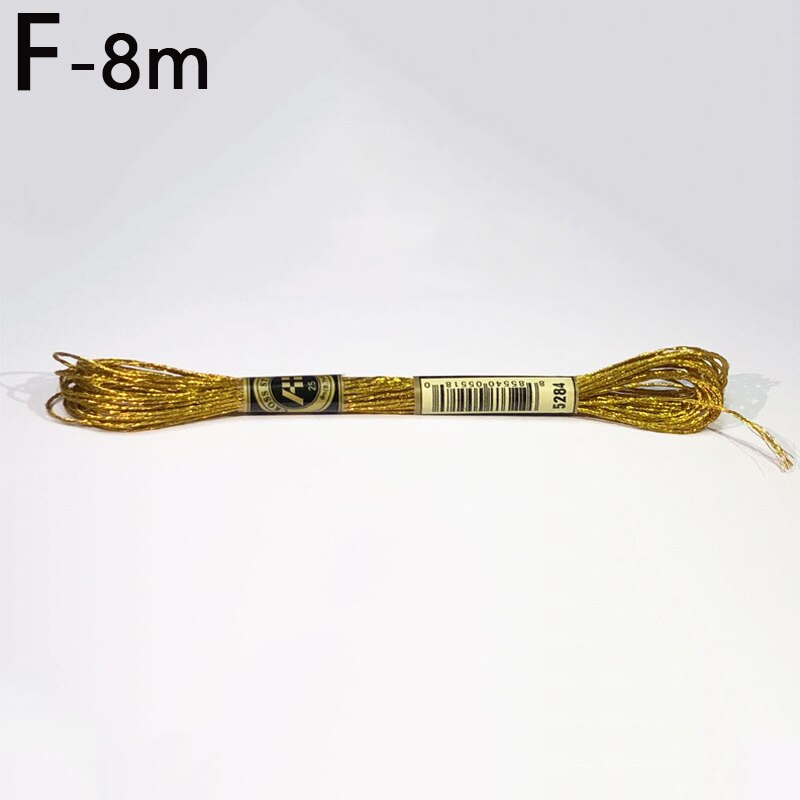 8 Meters DIY Embroidery Thread French Bullion Wire Handmade Gold Silver Wire Round Bright Silk Hand Cross Stitch Sweing Thread: F