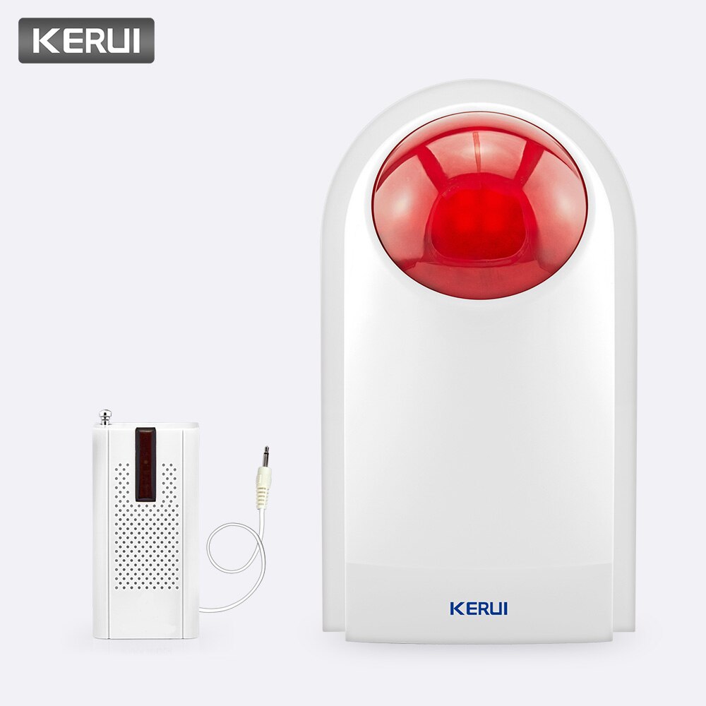 KERUI 433MHz 110dB Wireless Flashing Siren Sensor Alarm with F8 Transmitter Working for Home Security Alarm System