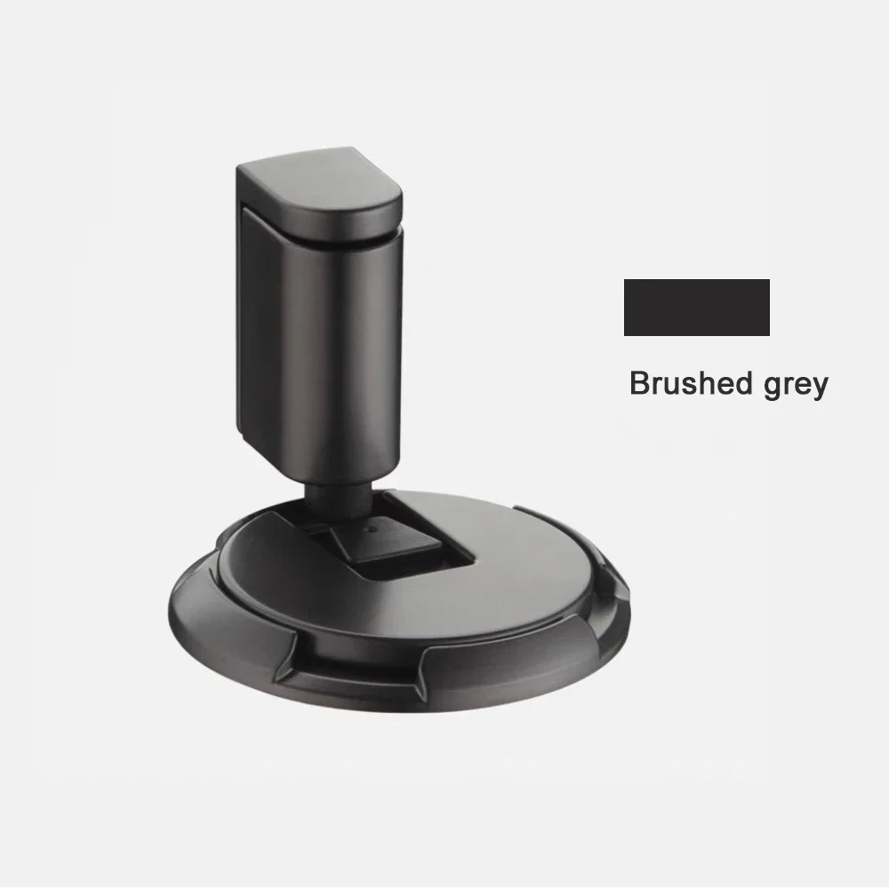 Solid Metal Door Stopper Updated Mechanical Self-Locking Stop Height Adjustable Sticker And Screw Fix DIY Hidden Door Holders: Silver