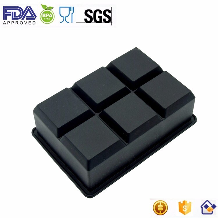 Silikon bez BPA gorąca sprzedaży tacy wysokiej jakości 6 wnęka lodu forma kostki