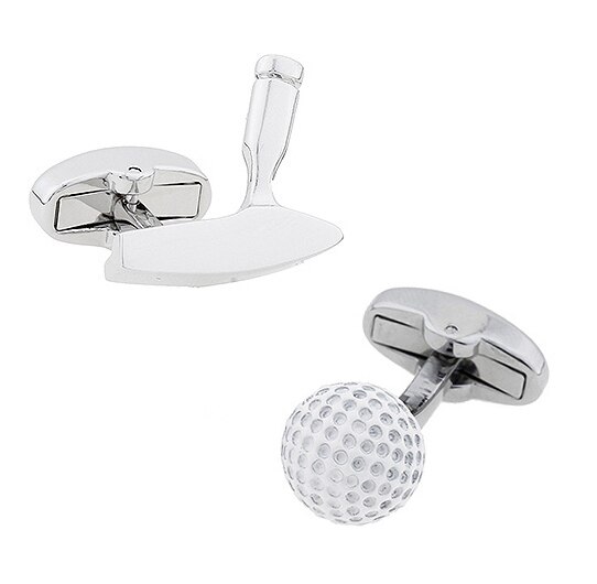 Mannen Golf &amp; Clubs Manchetknopen Messing Materiaal Witte Kleur Sport Manchetknopen &amp; Retail