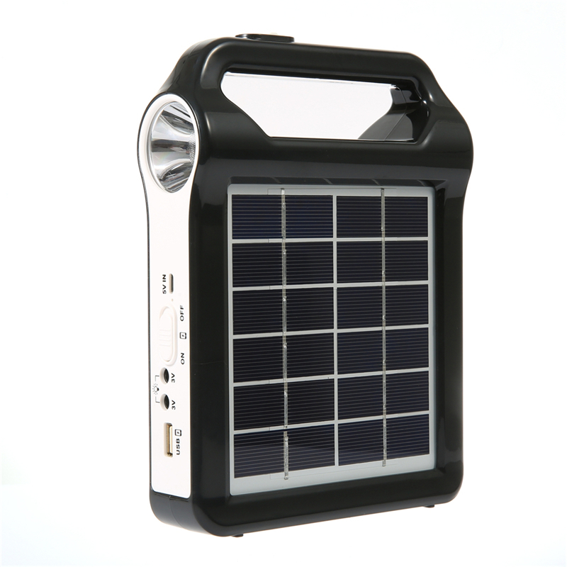 Generador Solar portátil para exteriores, sistema de energía Solar recargable de 6V con linterna, fuente de alimentación de emergencia para iluminación y Camping
