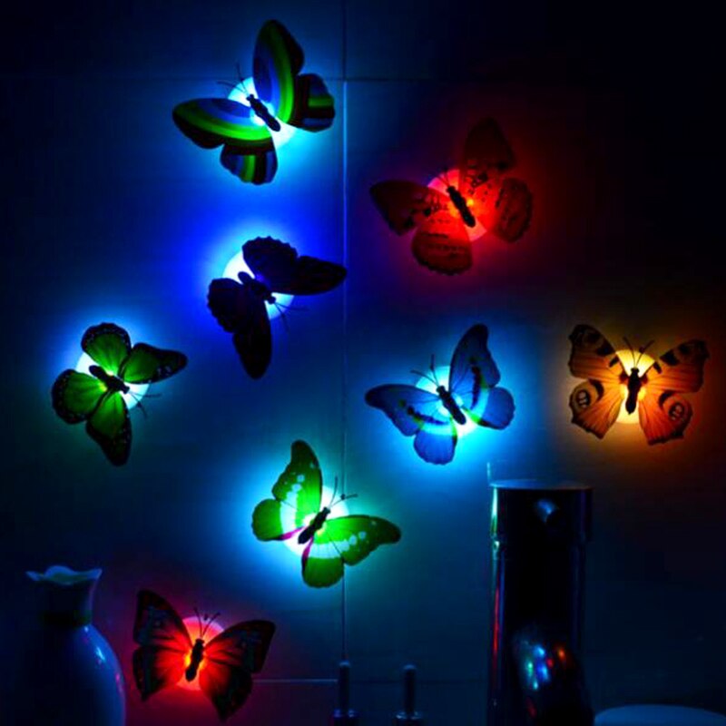 LED glühend Schmetterling Spielzeug freundlicher Zimmer 3D glühen in dunkel Schmetterling Nacht Licht Haus Kunst Zauberstab Aufkleber Dekoration Party Spielzeug freundlicher