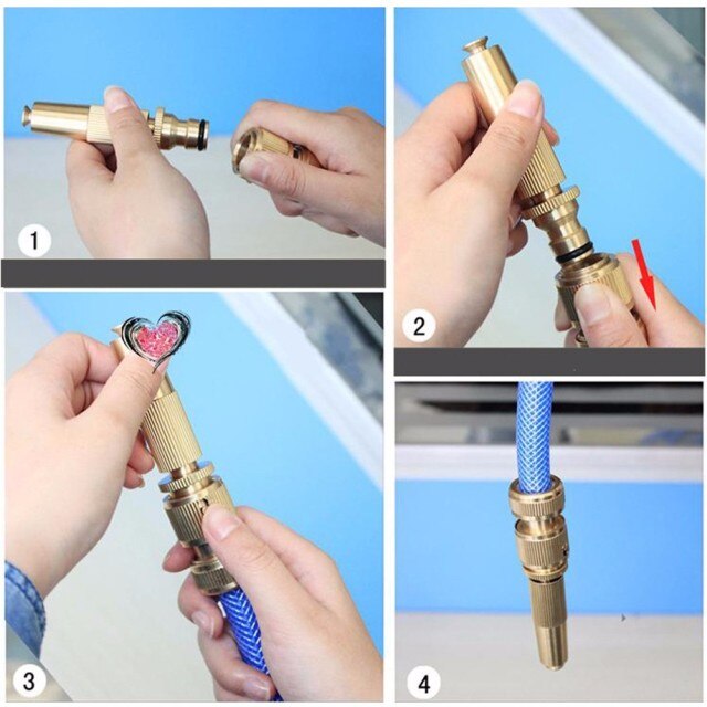 Hose Pipe Fitting Set Garden Sprinkle Water Hose Connector Pipe Adaptor Tap Quick Connector Eith Brass Material Spray Nozzle: Set 1  1 2