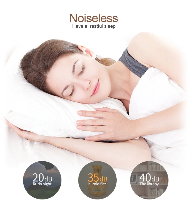 Aroma diffuser met essentiële olie, superluchtbevochtiger met houtnerf, 7 kleuren led-verlichting voor thuiskantoor