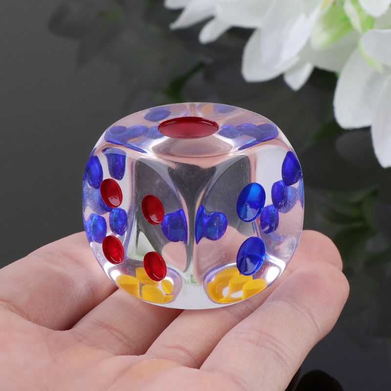 35mm Colorful Transparent Dice 6 Sides Board Game D&D Cambling Club Party Dice Multi Sides Dice for Board Game