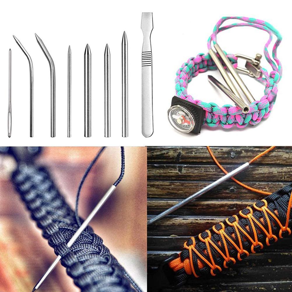 Stainless Steel Paracord Needle Paracord rope Stitching Set FID Lacing Stitching Needles Smoothing Tool for DIY Bracelets