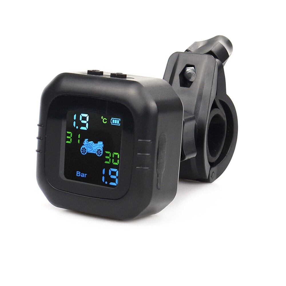 Originla Motorcycle TPMS Motor Tire Pressure Tyre Temperature Monitoring Monitor Alarm System with 2 External Sensors USB Solar