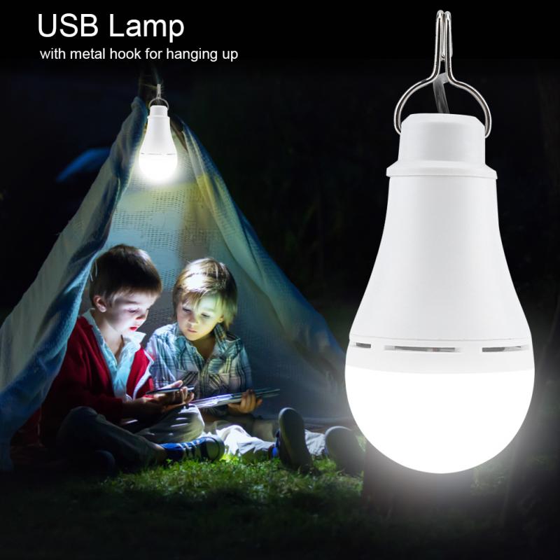 Udendørs usb nødlys bærbar camping lyspære dæmpbar natlampe lys til camping nødsituation
