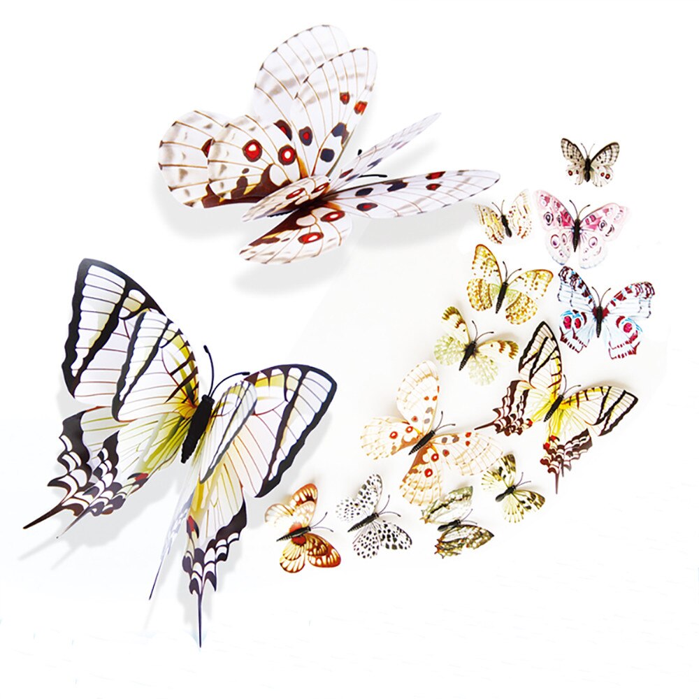 DIY Wall Stickers 12 Double-layer Butterfly Set Si... – Grandado