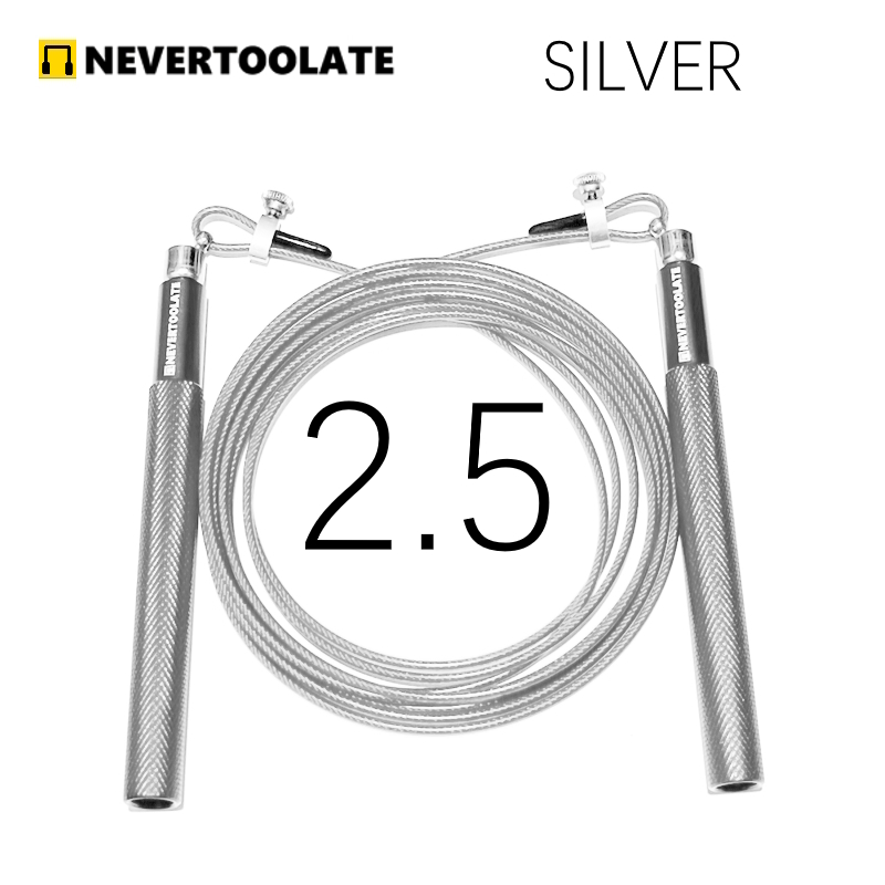 2.5mm pvc coated steel cord speed jump rope metal handle with ball bearing and 360 rotate gear skipping double under: Yellow