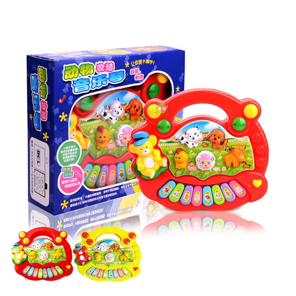 Elektrische Toetsenbord Speelgoed Knipperende Instrument Baby Animal Farm Musical Knippert Speelgoed Grappige Kleurrijke Light-Emitting Kinderen Speelgoed