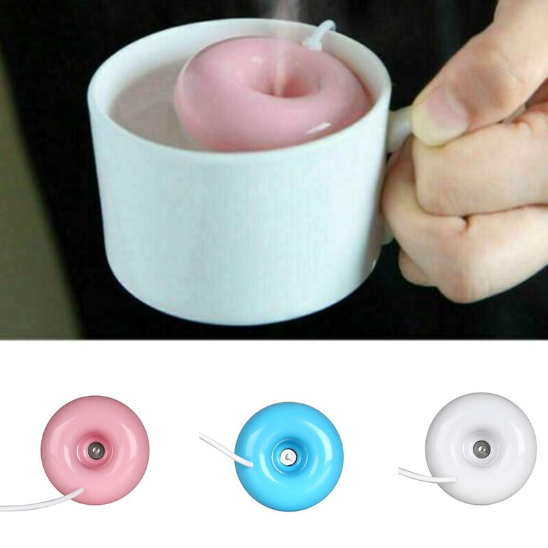 Mini USB Humidifier Donut Shaped Fragrance Diffuser Air Purifier Home Office Car Decor LDO99