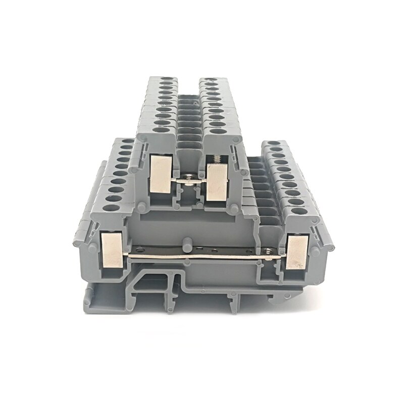 2Pcs Din Rail Dual Row Screw Terminal Blocks MBKKB2.5 Morsettiera Electrical Wire Double Terminals Block Connector Bornier 24A