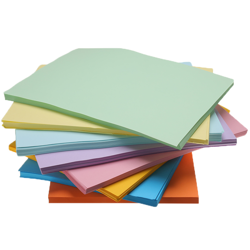 100 stk / parti til børn børn håndarbejde diy farvet kort scrapbog farverigt  a4 papir printer sporing kopipapir 8 farver  a4 papir