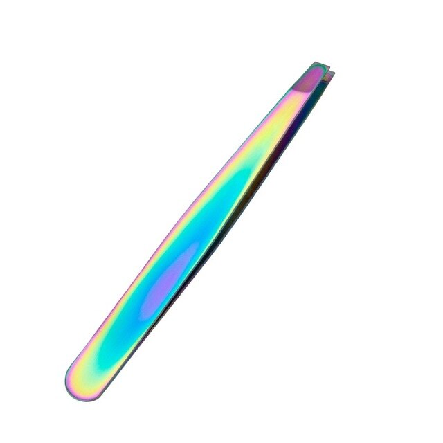 Professionele Schuine Rvs Wenkbrauw Pincet Scheren En Ontharing Wenkbrauw Knijpen Tang Comedondrukker: Color titanium
