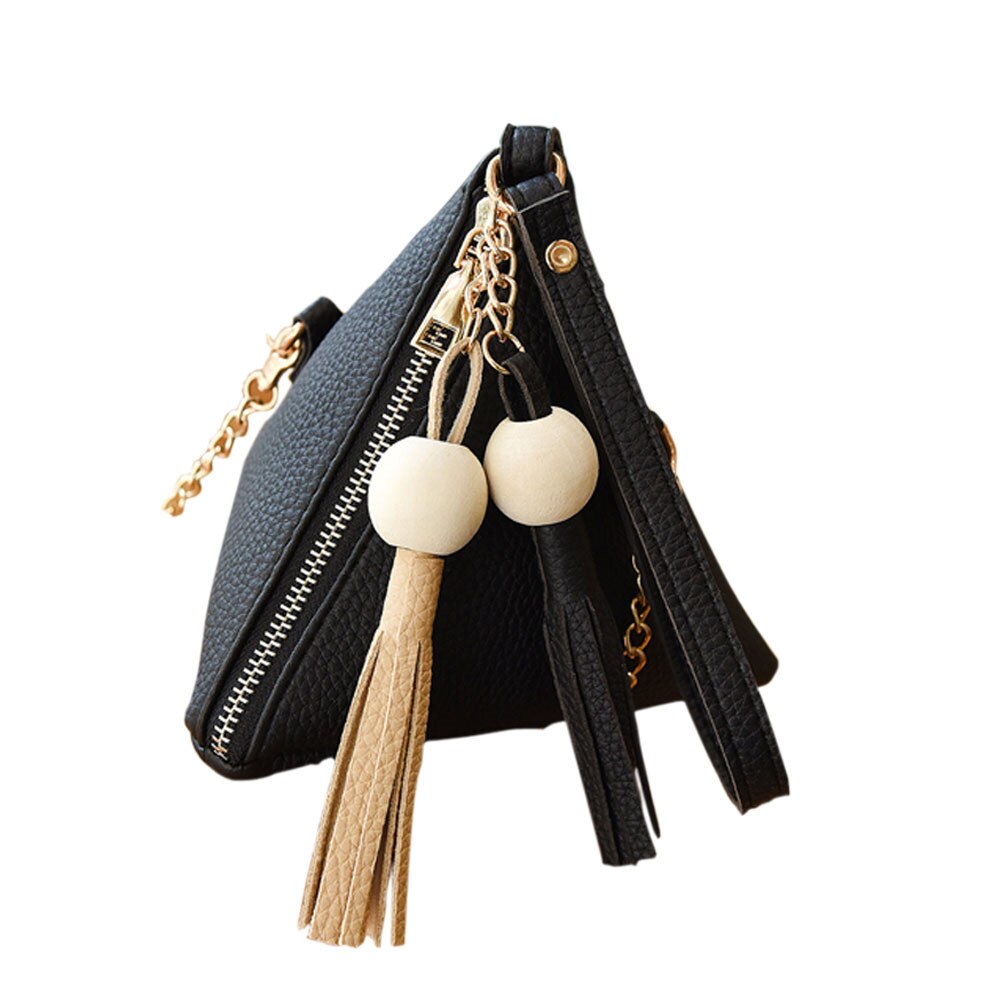 Mini triangular de mujer Clutch Dumplings bolso bandolera Correa pequeña mujer borla bolso señora embragues paquete de teléfono Casual