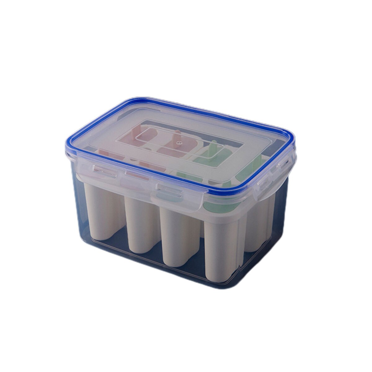 Newest Popsicle Molds Set 12/4 Pieces Ice Pop Maker Home Reusable Popsicle Box with Lid and Stick: Style 5