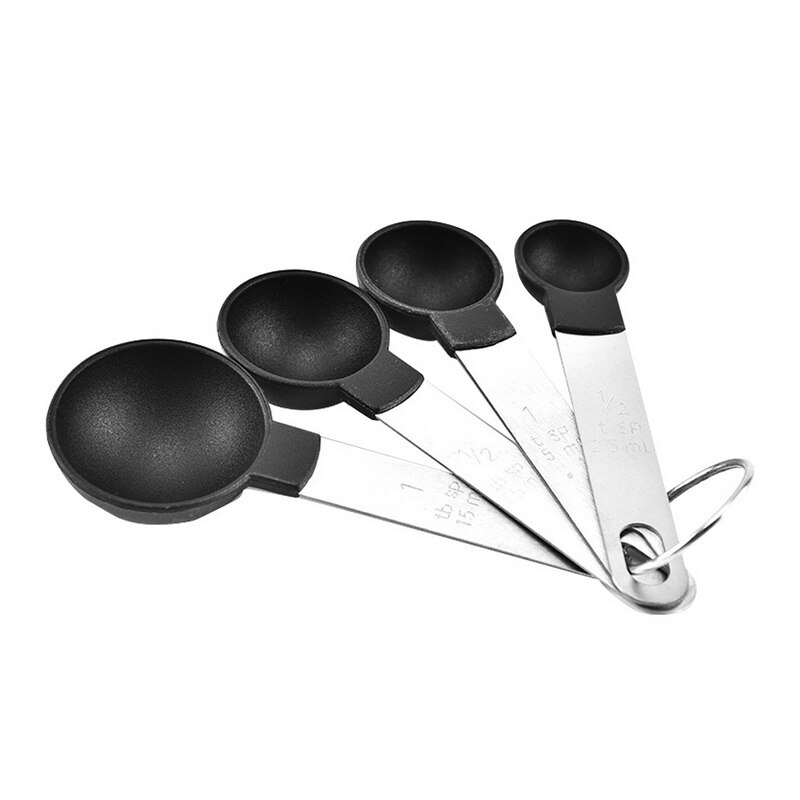 8 Stks/set Rvs Maatbekers En Lepels Keuken Bakken Koken Tool: 4 pcs S