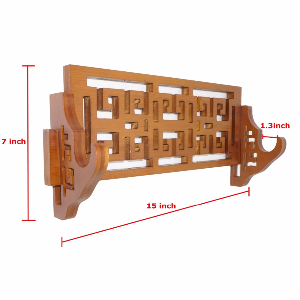 Classical Bamboo Sword Wall Mount Katana Stand Sword Display Holder Sword Hanger Japanese Samurai Sword Rack 1 Layer