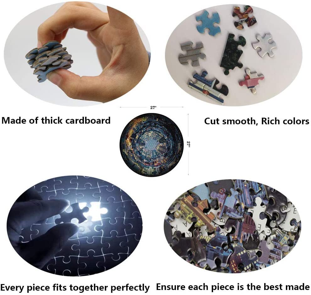 Jigsaw Puzzles 1000 Pieces City Vision Round puzzles-1000 Piece Puzzles for Adults Teens Large Puzzle, Art Puzzles