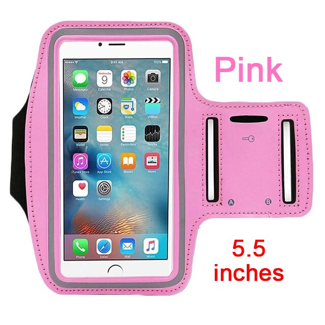 KLL Wasserdichte Brassard Lauf Gym Sport armband Fall Handy Arm Band Tasche Halter für iPhone Smartphone auf Hand: pink 5.5 inch