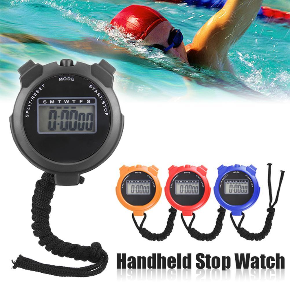 Portable Handheld Waterproof Digital Timer Lcd Stopwatch Chronograph Sports Stopwatch Timer Counter With Strap